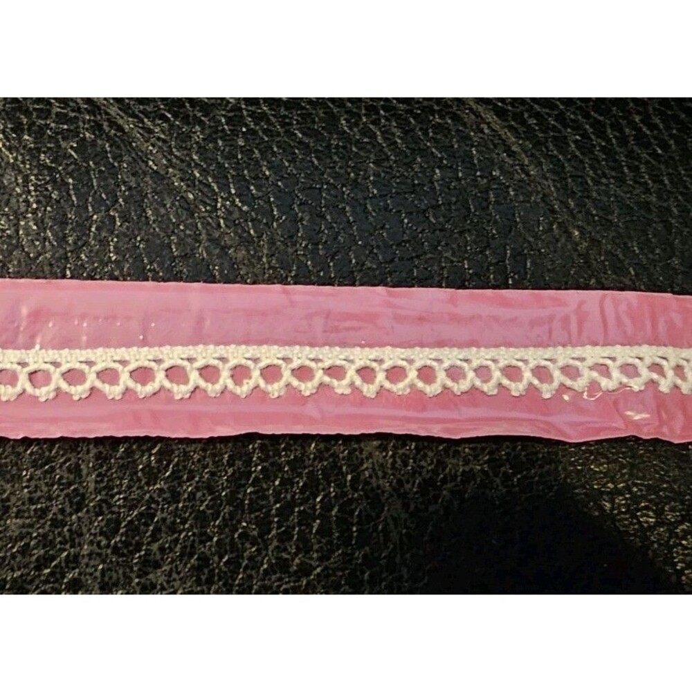 Wrights White Flat Trim 1/4" wide 18+ Yds Polyester Cotton Nylon Blend Circles